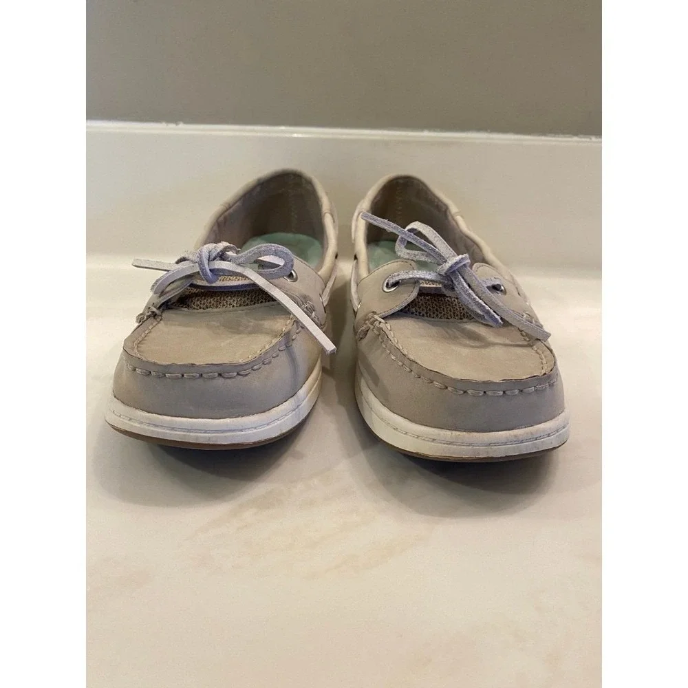 Croft & Barrow‎ Womens Beige Boat Shoes Size 8M Slipons w/ supportive Insoles